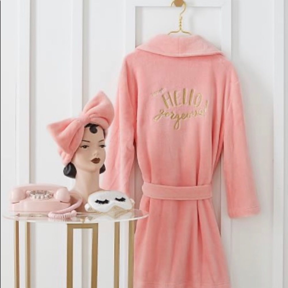 New Pottery Barn PB Teen Benefit Bathrobe & Head-wrap